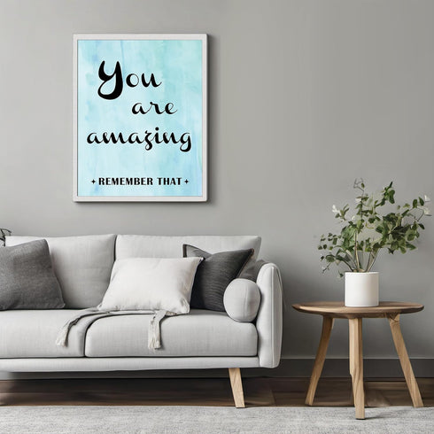 Posterizer 1 pcs-You Are Amazing-positive quote-Motivational & Inspirational Art-Girls room art-Gift for Moms-decor for Girls, Teens Bedroom- UNFR...